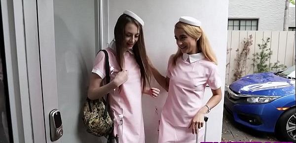  Teen flight attendants suck and fuck wealthy passenger